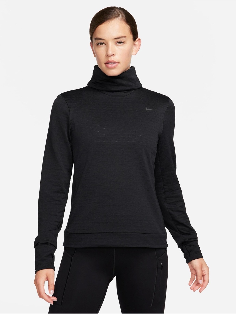 NWT Nike Therma-FIT Swift Element Turtleneck Running Top Black